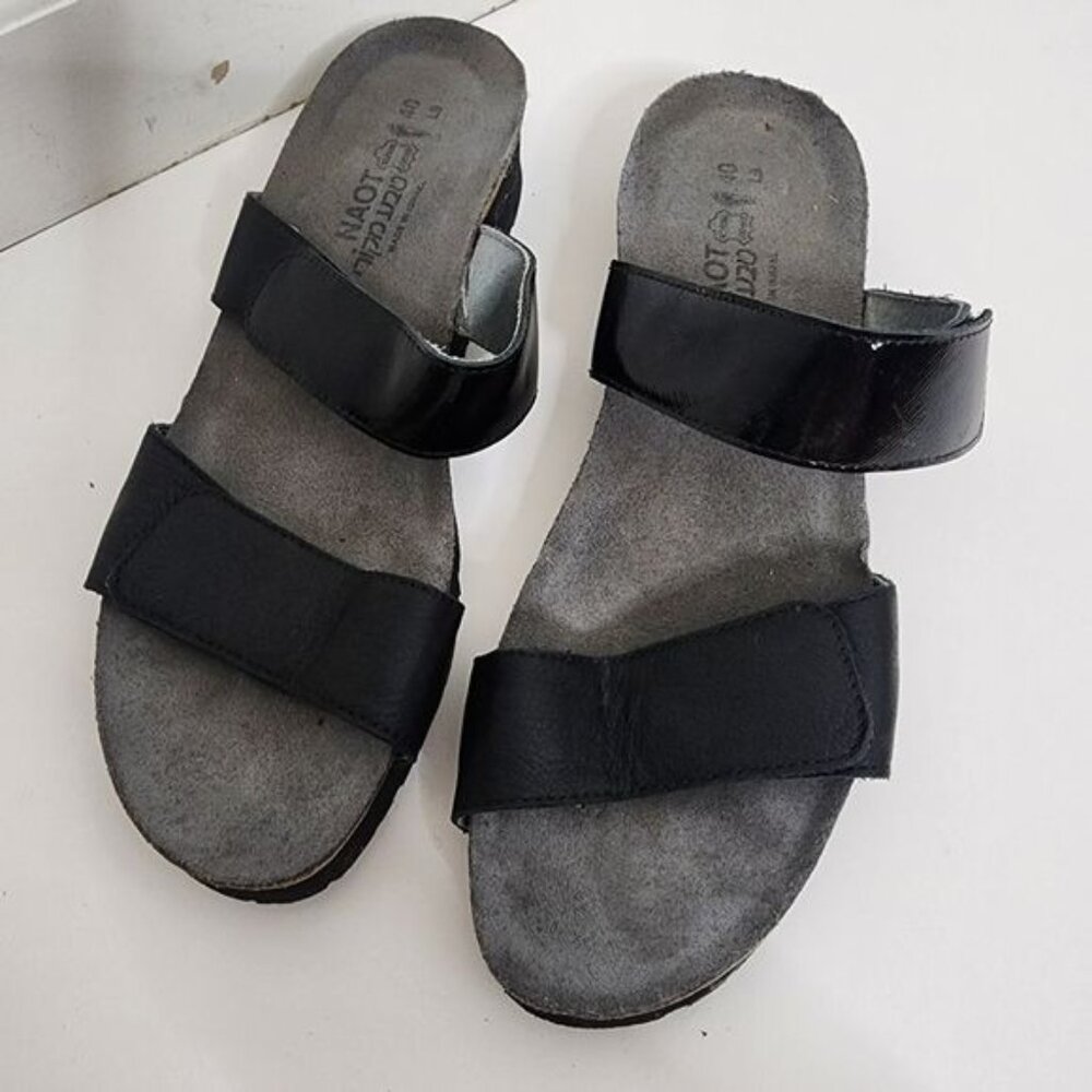 Naot Althea Slide Sandals In Black Women's Size 40/Us9